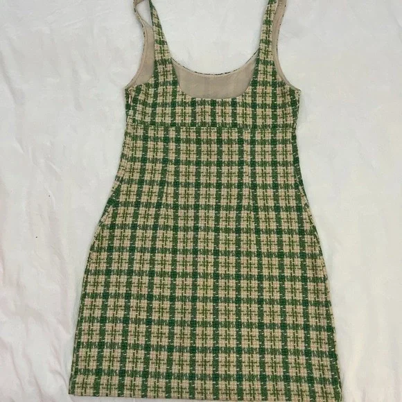 Urban Outfitters Womens Plaid Jumper Dress Sz S Twee Pinafore Mod Mini - Picture 6 of 11